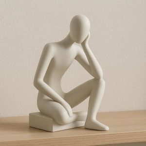 Nordic Abstract Thinker Statue Minimalist Resin Character Sculpture Creative Home Decor Accent For Living Room Shelf