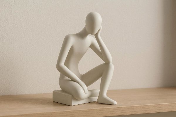 Nordic Abstract Thinker Statue Minimalist Resin Character Sculpture Creative Home Decor Accent For Living Room Shelf