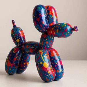 Creative Resin Balloon Dog Sculpture Vibrant Pop Art Animal Figurine Modern Minimalist Desktop Decoration For Studio