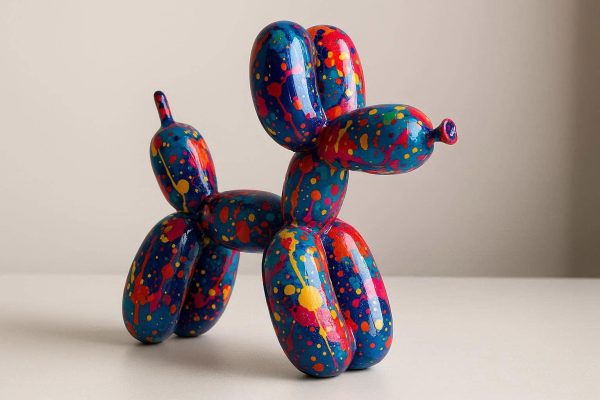 Creative Resin Balloon Dog Sculpture Vibrant Pop Art Animal Figurine Modern Minimalist Desktop Decoration For Studio