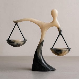 Abstract Resin Balancing Scale Sculpture Minimalist Justice Law Figurine Creative Desktop Ornament For Professional Office