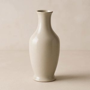 Elegant Bottle Shaped Ceramic Vase with Smooth Glaze Modern Decorative Flower Holder for Formal Dining Table and Mantel Styling